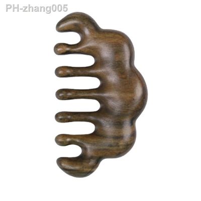 Green Sandalwood Massage Comb Head Meridian Comb Female Head Therapy Large Wide Toothed Comb