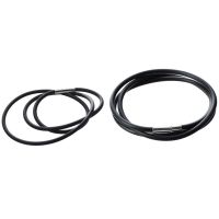 19.75 Inch 3mm Fashion Rubber Cord Necklace with Stainless Steel Closure - Black &amp; 22 Inch