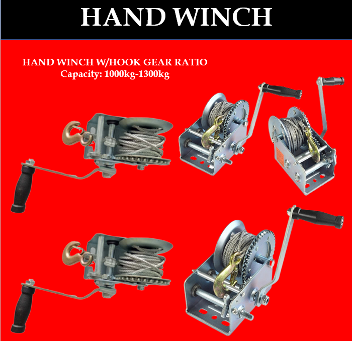 TOYU HAND WINCH10001300kg MANUAL WIRE ROPE WINCHES MECHANICAL WINCH