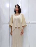 2MUAY PLEAT เสื้อคลุมผู้หญิง เสื้อคลุมพลีทคุณภาพ COLLAR OPEN FRONT BAT SLEEVE PLEAT CARDIGAN รุ่น GJO3077 8สี FREE SIZE