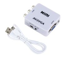 AV RCA To VGA Video Converter With 3.5mm Audio Cable AV2VGA / CVBS Audio For TV Box PC Monitor 1080P HDTV Mini Converter