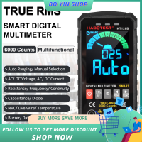 BO YIN HABOTEST HT126A Smart Digital Multimeter 6000นับ True RMS LCD แบบ Backlight เครื่องทดสอบไฟฟ้าโวลต์มิเตอร์แอมป์มิเตอร์วัดอุณหภูมิมัลติฟังก์ชั่น AC DC แรงดันไฟฟ้าการทดสอบไดโอด