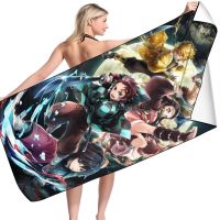 Anime Demon Slayer Printed Soft Bath Towel Home Textile Face Hair Washcloth Large Sport Beach Towel for Adults Kids Towels