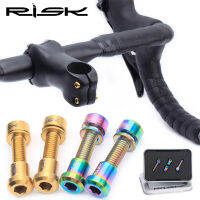 RISK Bike Carbon Handle Stem Rear Bolts Set M5x18mm Titanium Alloy MTB Road Bicycle Handlebar ด้านหลังด้านหน้าส้อมล็อคสกรู Nuts