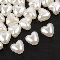 20/40pcs White Heart Cross Shape Imitation Pearl Beads Loose Spacer Beads for Jewelry Making DIY Charm Bracelets Handmade Crafts DIY accessories and o