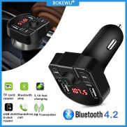 BOKEWU Bộ Phát FM Bluetooth Trên Xe Hơi Bộ Thu Âm Thanh Rảnh Tay Không Dây