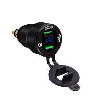 Hella Din Aluminum QC3.0 Dual USB Fast Charger LED Voltmeter For B-MW Motorcycle