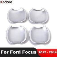 สำหรับ Ford Focus 3 2012 2013 2014โครเมี่ยมประตูด้านข้างรถที่จับถ้วยถ้วยถ้วยตกแต่งเครื่องประดับภายนอกที่ครอบแบบหล่ออุปกรณ์เสริม