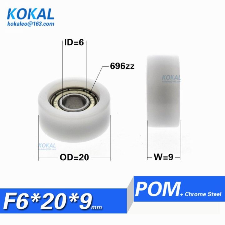 [F0620-9] 10ชิ้น/ล็อต696zz 696เส้นผ่านศูนย์กลางภายใน6Mm แบบแบน Diy ล้อพลาสติกแบริ่งลูกบอลขนาดเล็ก20Mm 6X20X9Mm 0620kk