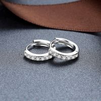 925 Sterling Silver Crystal Circle Earring For Women Making Female Models Suitable for Valentines Day Gift Party Engagement