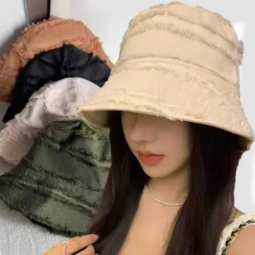 Solid Color UV Protection Hat Wide Brim Sun Hat Breathable Fisherman Cap  Girls