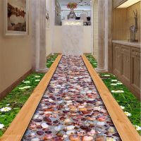 ☽ Custom 3d fresh grass wildflowers gravel road bathroom aisle corridor 3D floor living room bedroom restaurant floor tile shoppin