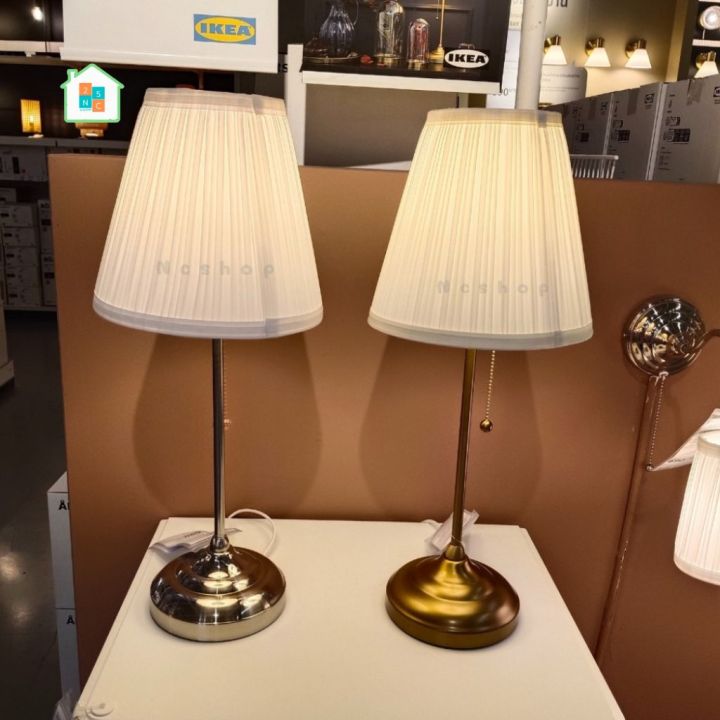 โคมไฟ-โคมไฟตั้งโต๊ะ-สีทองเหลือง-สีขาว-โคมไฟห้องนอน