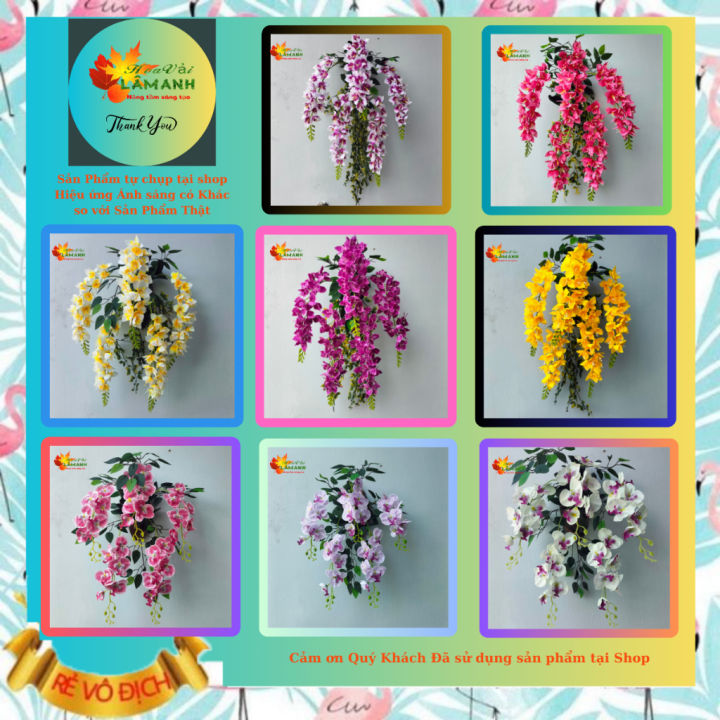Hoa lan giả treo tường nhiều màu sắc, Hoa giả trang trí | Lazada.vn