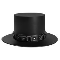 Retro Gothic Original Halloween Cosplay High-grade Leather Hat Dome Steampunk Magic Punk Top Cap Trendy Cool Stage Party