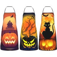 [TIN Household Products] Happy Halloween ผ้ากันเปื้อนฟักทองผ้ากันเปื้อนทำอาหารผี Black Cat Baking Apron กันน้ำสำหรับผู้หญิงผู้ชายครัวทำอาหาร Chef Grill