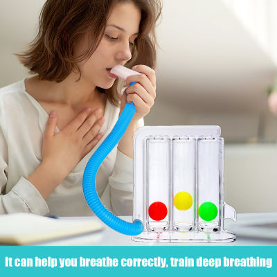【พรหมจรรย์กลางแจ้ง】3ลูกบอลออกกำลังกายหายใจฟังก์ชั่นปอดฝึกปรับปรุงหายใจ Spirometry ระบบวัดลมหายใจ