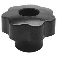 M10 10mm Dia Thread Black Plastic Star Head Clamping Knob Grip