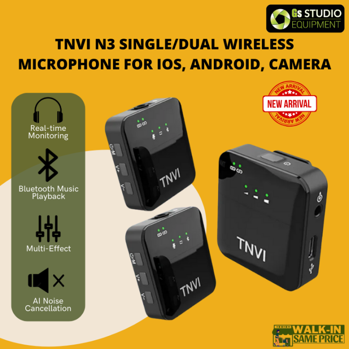 TNVI N3 Wireless Microphone for Type C Android and Lightning Cable Lazada