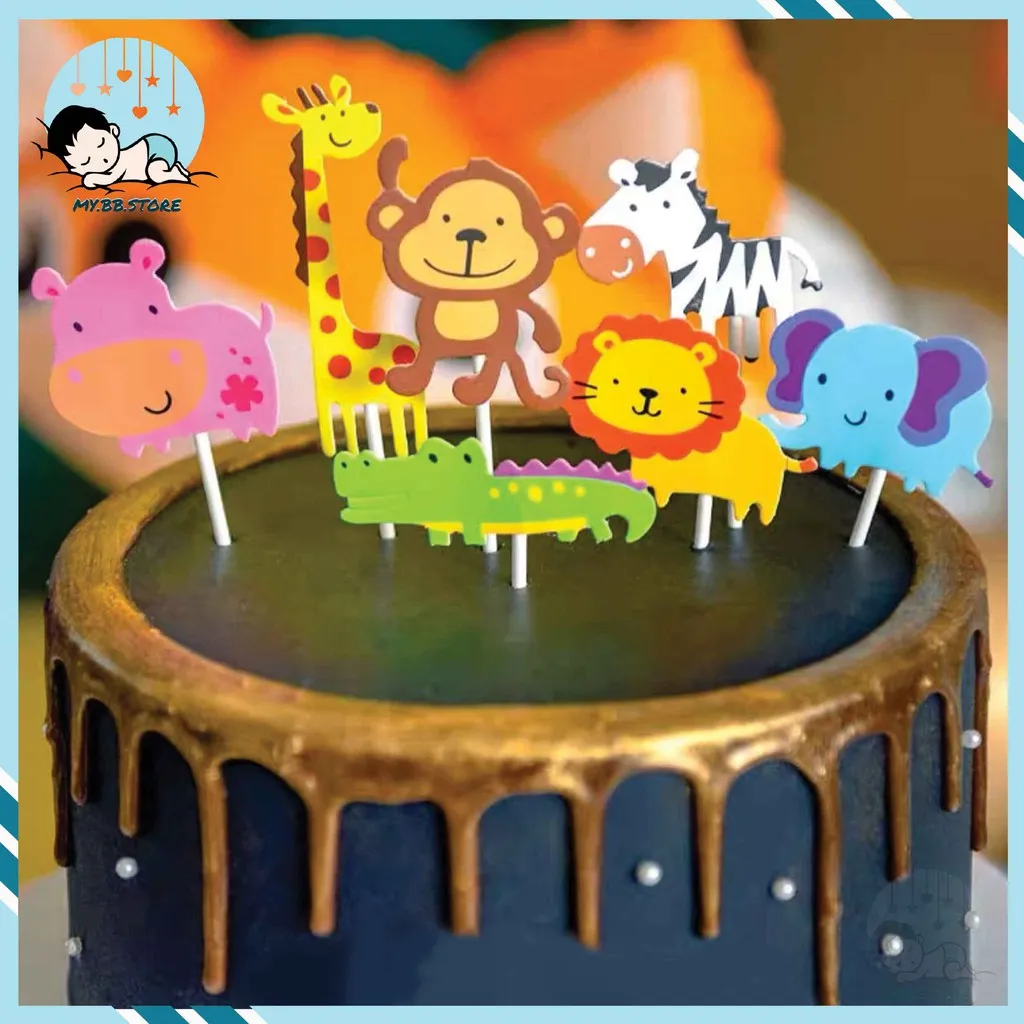 Ready Stock] Animal Safari Jungle Theme Cake Topper Set Birthday Party Kids Cake  Decoration Party Decoration | Lazada
