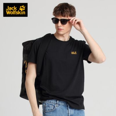 JACK WOLFSKIN Wolf Claw T-Shirt Mens 2022 Summer New Sportswear Outdoor Breathable Soft Simple Round Neck Short-Sleeved 5822211