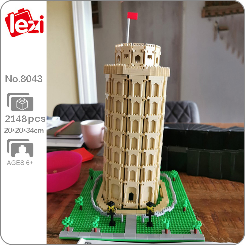 YZ Architecture Leaning Tower of Pisa DIY Mini Diamond Building Nano Blocks Toy 