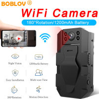 BOBLOV Body Mini  Wifi Wireless Camera  กล้องไร้สาย Wi-Fi ขนาดเล็กการมองเห็นได้ในเวลากลางคืน WD16 1200Mah 180 ° หมุนได้กีฬาเคลื่อนไหวตรวจจับกล้องวิดีโอกล้องวิดีโอ BodyCam เครื่องบันทึกเสียง