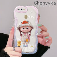 เคส Chenyyka สำหรับ OPPO A12เคส A11K A7 A5s A12s ลายการ์ตูนเป็ดน้อยน่ารักเด็กผู้หญิงสีสันสดใสขอบคลื่นเนื้อครีมเคสโทรศัพท์โปร่งใสนิ่มเคสป้องกันซิลิโคนใส