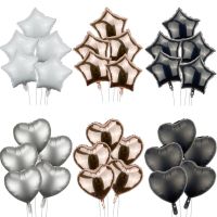 Valentines Day Star Balloon 5pcs 18 Inch Black Rose Gold Wedding Balloon Aluminum Film Birthday Decoration Baby Shower Balloon Balloons