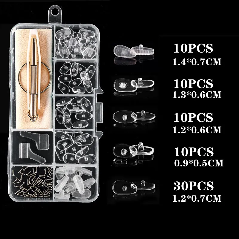 eyeglass repair kit with screws glasses nose pad replacement silicone nose  pads