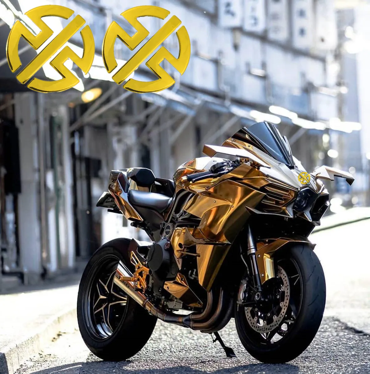 3D รถจักรยานยนต์ Decal ถังสติกเกอร์สัญลักษณ์โลโก้สำหรับ Kawasaki H2 NINJA  H2R Z125 Z250 Z300 Z400 Z650 Z750 Z900 Z800 ZX-6R ZX10R | Lazada.co.th