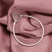 Lomeo 2021 autumn new style 100 925 silver high quality original logo Moments Heart Closure Snake Chain Bracelet DIY couple