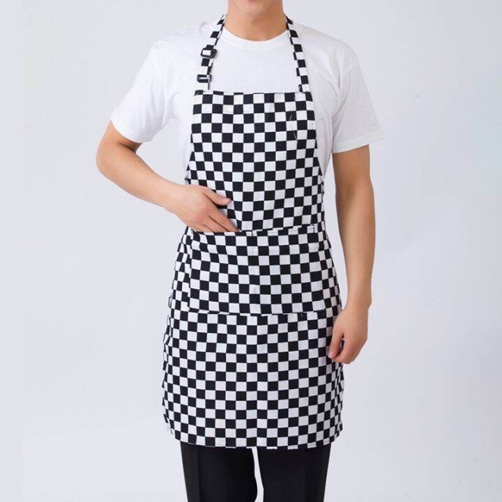 adjustable-half-length-kitchen-apron-adult-striped-restaurant-hotel-chef-waiter-apron-picnic-cook-apron-with-2-pockets-aprons