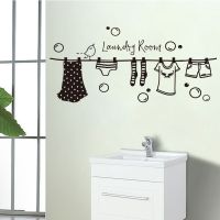 Laundry Drying Clothes Wall Sticker Laundry Room Wall Decal Vinyl Art Wallpaper Poster Murals Home Decor House Decoration
