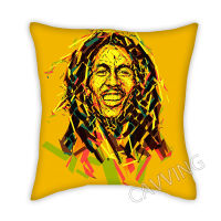 Bob Marley 3D พิมพ์โพลีเอสเตอร์ปลอกหมอนตกแต่งโยนปลอกหมอนสแควร์ซิปปลอกหมอนของขวัญแฟน