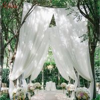 hot【cw】 48CMx5M Wedding Decoration Tulle Roll Organza Curtains Snow Yarn Element Fabric Sheer Silk