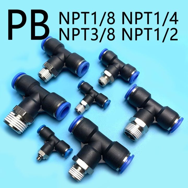 pb-pneumatic-quick-connect-tee-american-standard-npt-external-thread-n1-8-n1-4-n3-8-n1-2-pu-hose-air-pipe-4-6-8-10-12mm-12-n1-4-pipe-fittings-accessor