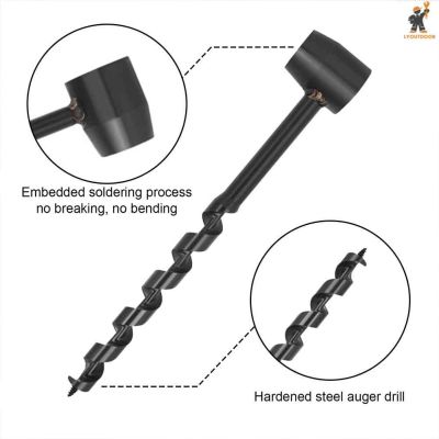Scotch Eye Wood Auger Hand Drill Multifunction Handle Scotch Eye Hole Auger Drill Bit Carbon Steel Portable for Outdoors Camping Hiking