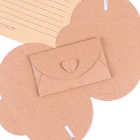 ซองจดหมายกระดาษเขียนจดหมายความรักแฮนด์เมด IDEERT บัตรของขวัญดีไอวายกระดาษซองจดหมายคราฟท์กระดุมรัก