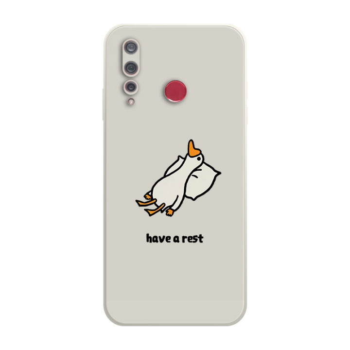 เคส-huawei-nova-4-case-เคสการ์ตูนน่ารักเป็ดเคสซิลิโคนเหลว-flocking-ฝาครอบโทรศัพท์ป้องกัน-เคสโทรศัพท์