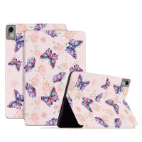 สำหรับ HUAWEI MatePad 11-นิ้ว 2023 เคสแท็บเล็ตรูปแบบผีเสื้อหนังหรูการออกแบบขาตั้งฝาพับด้วยฟังก์ชั่นการนอนหลับและปลุกอัตโนมัติ