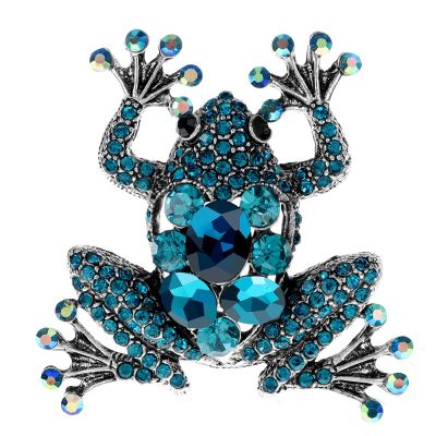 CINDY XIANG new 3 colors available beautiful frog brooches for women animal design pin full rhinestone jewelry high quality