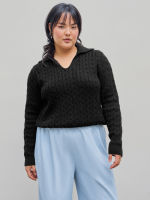 Cider Knit Polo Long Sleeve Top Curve &amp; Plus