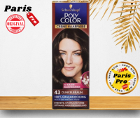 ครีมทำสีผม Schwarzkopf Poly color Creme Haarfarbe 43 Dark brown ชวาร์สคอฟ โพลีคัลเลอร์ 43 ตาลเข้ม Permanent hair color  นำเข้าจากเยอรมัน