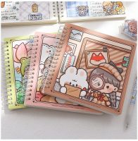 Cute Girls Planners Notebook Weekly Daily Planner Coil Book Checkered Paper 80 Sheets School Notebooks Kawaii Cartoon Stationery