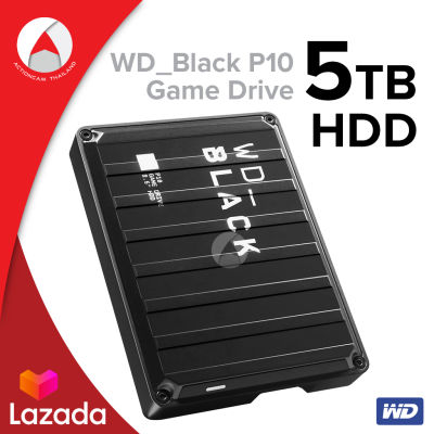 WD BLACK P10 Game Drive HDD 5TB ฮาร์ดดิสก์พกพา Micro B (WDBA3A0050BBK-WESN) Black ความเร็วในการอ่าน 140 MB/s Playstation 4 Pro, PS4, Xbox One, Windows 10, mac OS ประกัน Synnex 3 ปี ฮาร์ดดิสก์ HDD