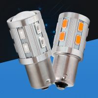 ชิ้น2 1156 BA15S P21W 16 Smd 5630 5730เลนส์โปรเจ็คเตอร์ Led เคสอลูมิเนียมไฟเบรครถสำรองอัตโนมัติโคมไฟแบบสะท้อนเหลืองอำพันสีแดง