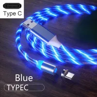 เครื่องแปลงกระแสไฟฟ้าแม่เหล็ก3 In1ไฟเรืองแสงชาร์จมือถือสาย Usb C ไมโคร USB LED USB Type C สำหรับไอโฟนหัวเหว่ยสาย P50