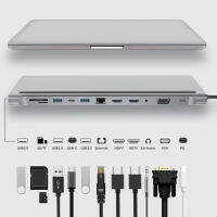 jianzhifen 12 In 1 USB Type-C ฮับ USB USB 3.1คู่ HDMI 4K ที่พ้วง USB USB Splitter แท่นวางมือถือสำหรับ Microsoft Surface Book 2
