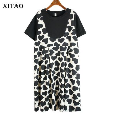 XITAO Dress Women Casual Loose Fashion Print Dress